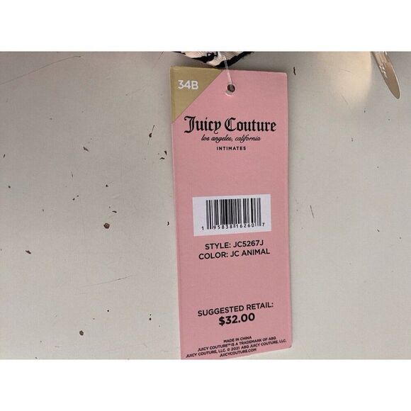 Juicy Couture Sexy Extreme Push Up Bra Sz 34B Leopard Animal Print JC5267J NEW - Picture 2 of 8